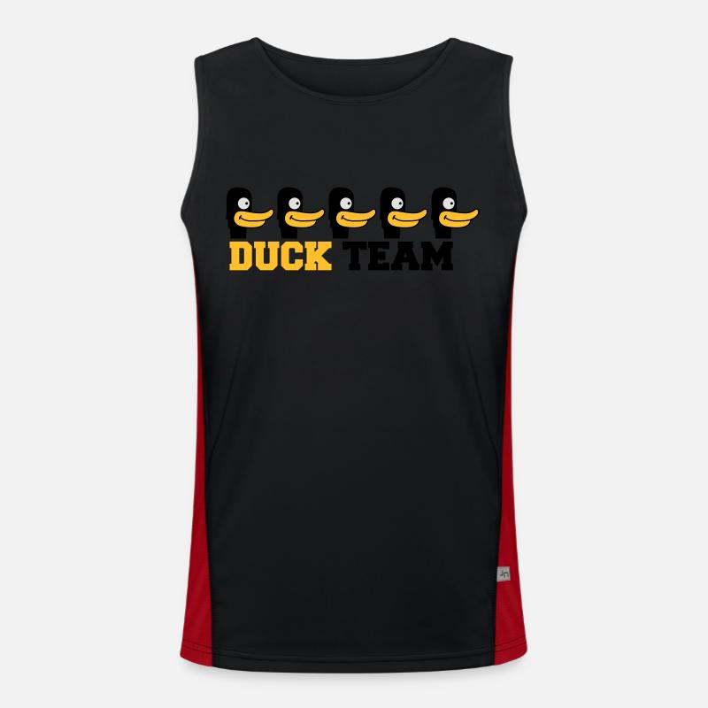Duck Team - Men's Functional Contrast Tank Top  - black/red