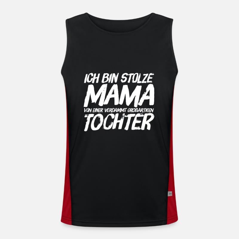 ICH BIN STOLZE MAMA EINER GROSSARTIGEN TOCHTER Funktionelles Kontrast-Tank Top für Männer 
