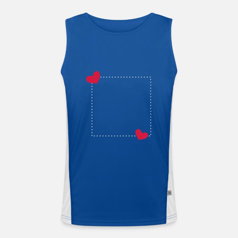 Heart Frame Ornament Line Men's Functional Contrast Tank Top 