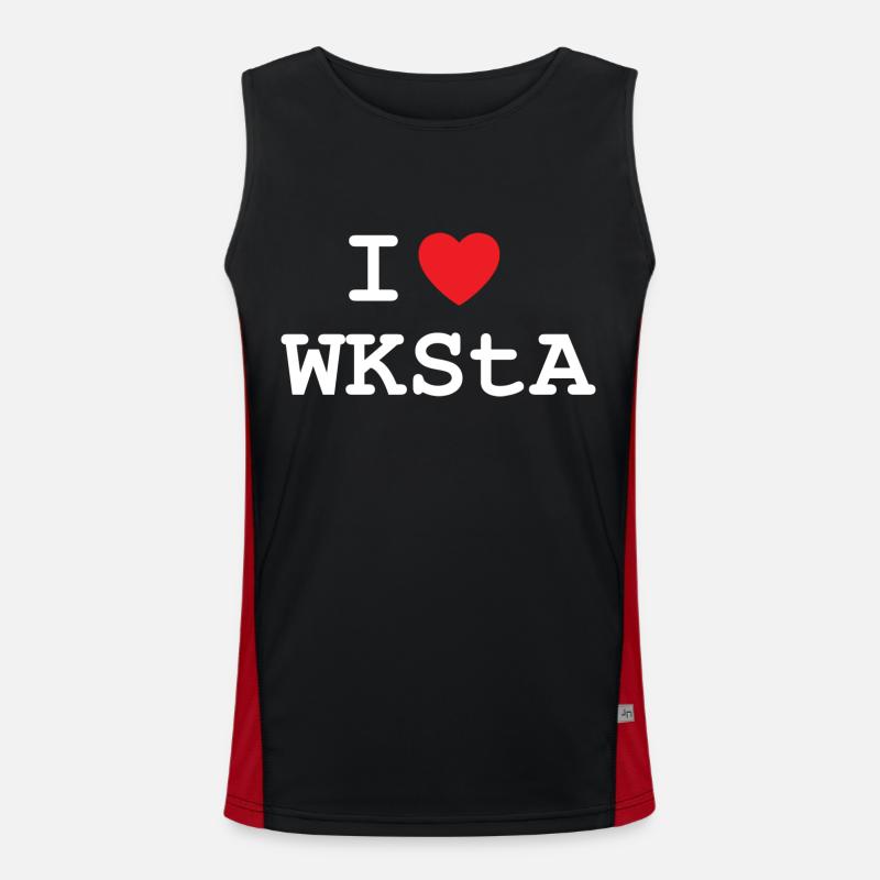 J’ADORE WKSTA T-Shirt Design en Blanc Débardeur respirant contrasté Homme 