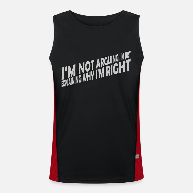 I m not arguing - Men's Functional Contrast Tank Top - black/red
