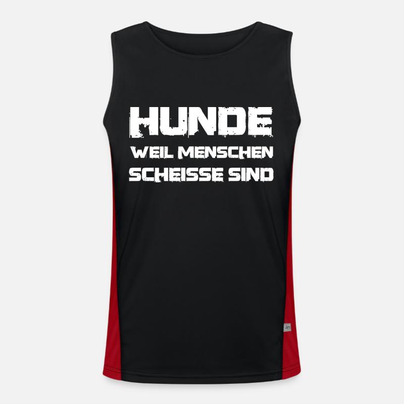 Spruch Hunde weil Menschen scheisse sind Funktionelles Kontrast-Tank Top für Männer 
