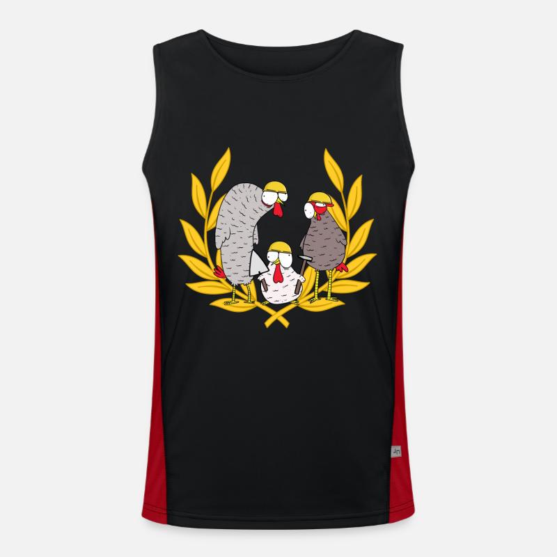 Construction Site Builder Deployment Team Mason Chickens Job Men's Functional Contrast Tank Top 