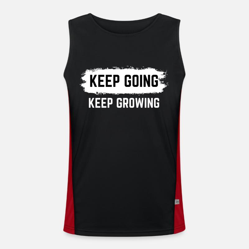 Keep Going Keep Growing - Men's Functional Contrast Tank Top  - black/red