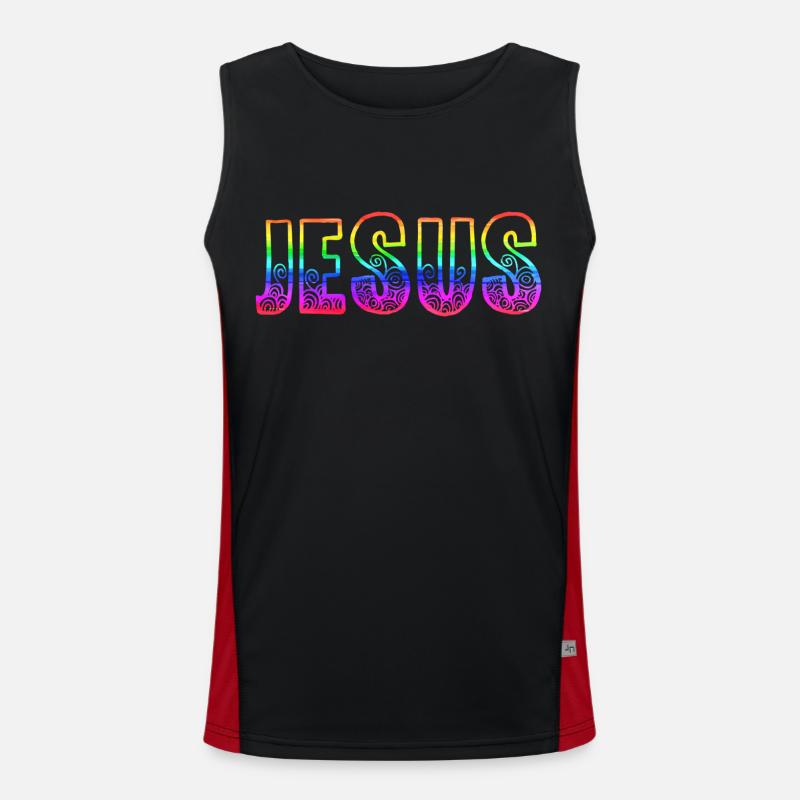 Jesus' Rainbow - Men's Functional Contrast Tank Top  - black/red
