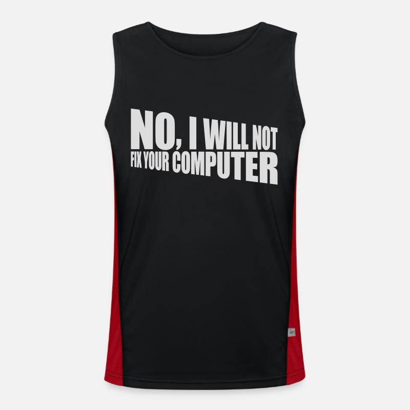 not fix your computer - Men's Functional Contrast Tank Top  - black/red