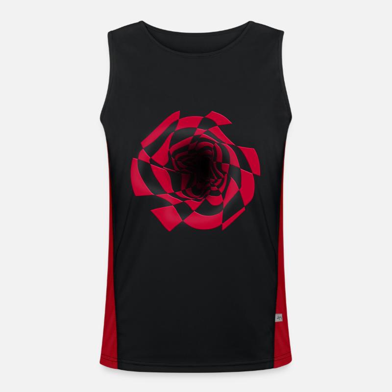 Psychedelisches Muster Abstrakt Retro Funktionelles Kontrast-Tank Top für Männer 