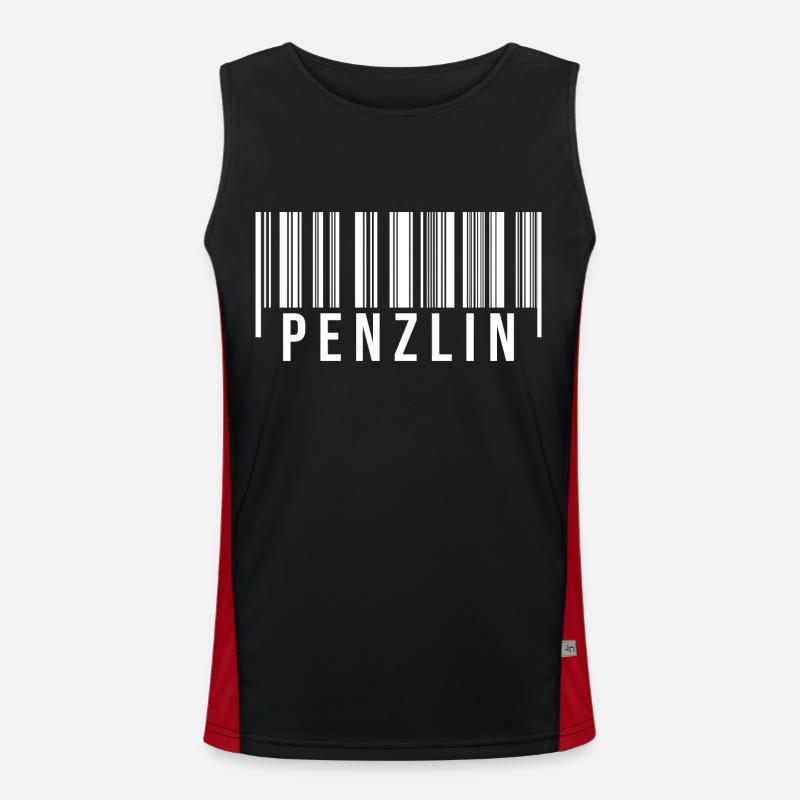 Penzlin Strichcode Funktionelles Kontrast-Tank Top für Männer 