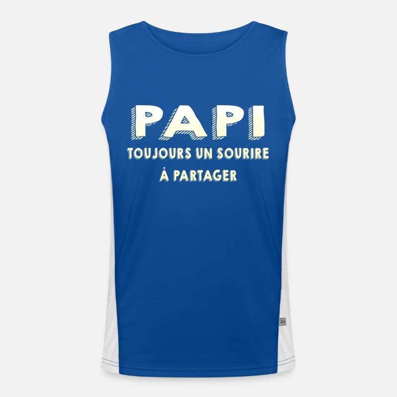 PAPI PAPA GRAND PERE HUMOUR PAPY BLAGUE 15 Débardeur respirant contrasté Homme 