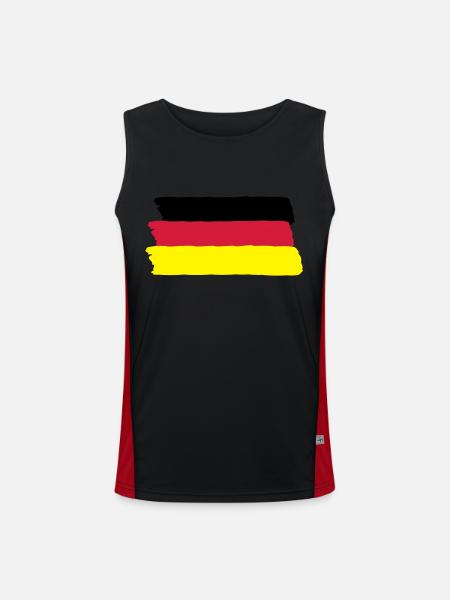 Germany - Men's Functional Contrast Tank Top - black/red
