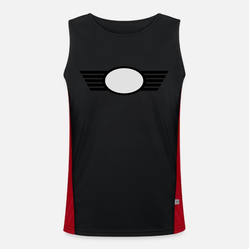 Wappen - Men's Functional Contrast Tank Top  - black/red
