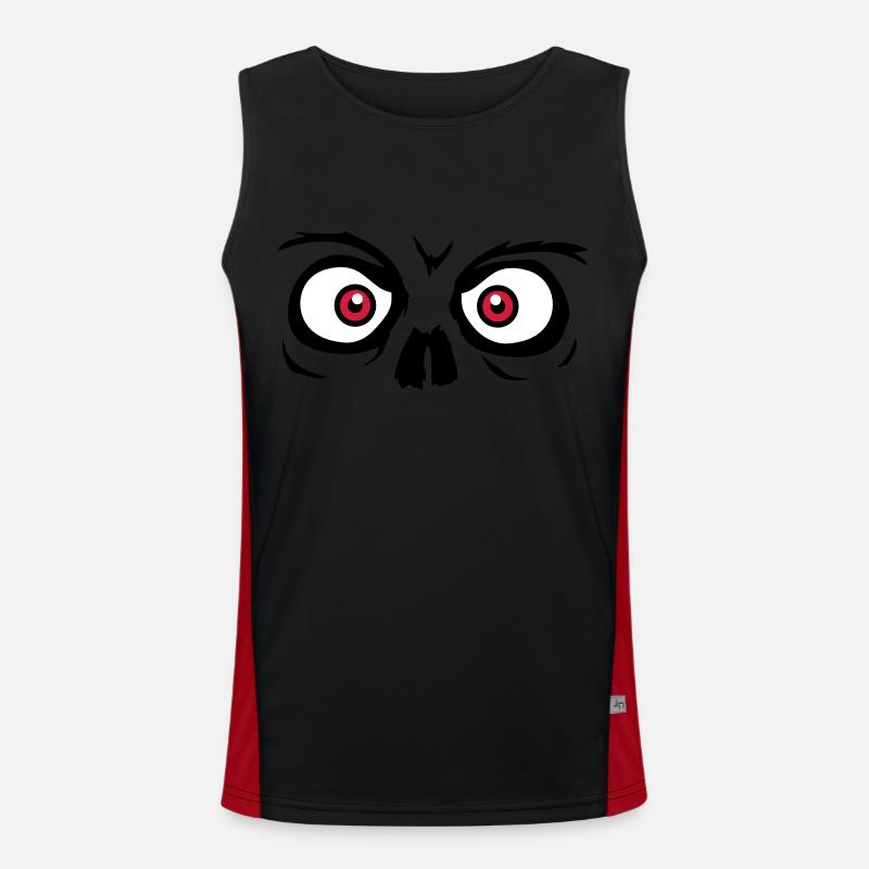 look horror halloween scary boese face head Men's Functional Contrast Tank Top 