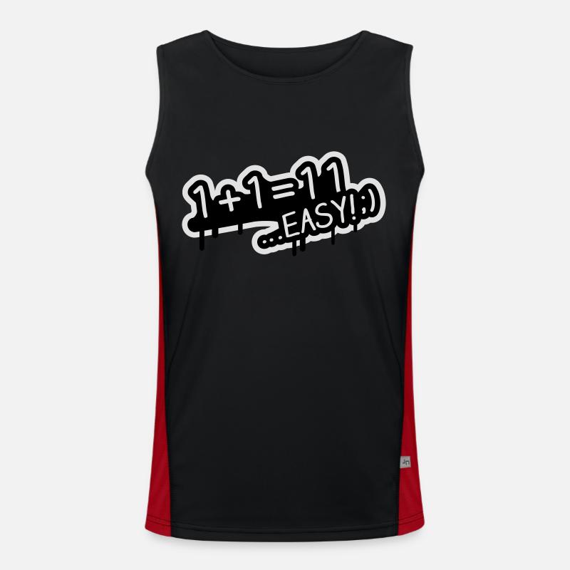 1_plus_1_easy_1f2 - Men's Functional Contrast Tank Top  - black/red