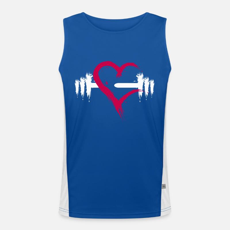 Dumbbell heart Men's Functional Contrast Tank Top 