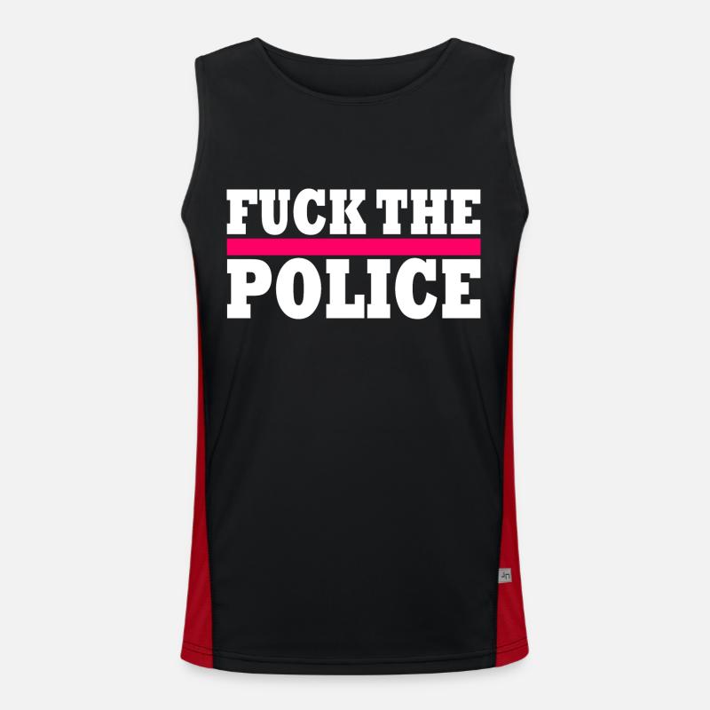 stop brutality - Men's Functional Contrast Tank Top  - black/red