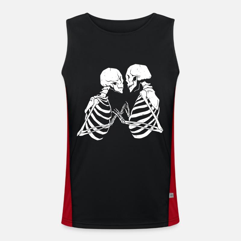 Skeleton Love Valentine’s Day Relationship Forever Death Débardeur respirant contrasté Homme 
