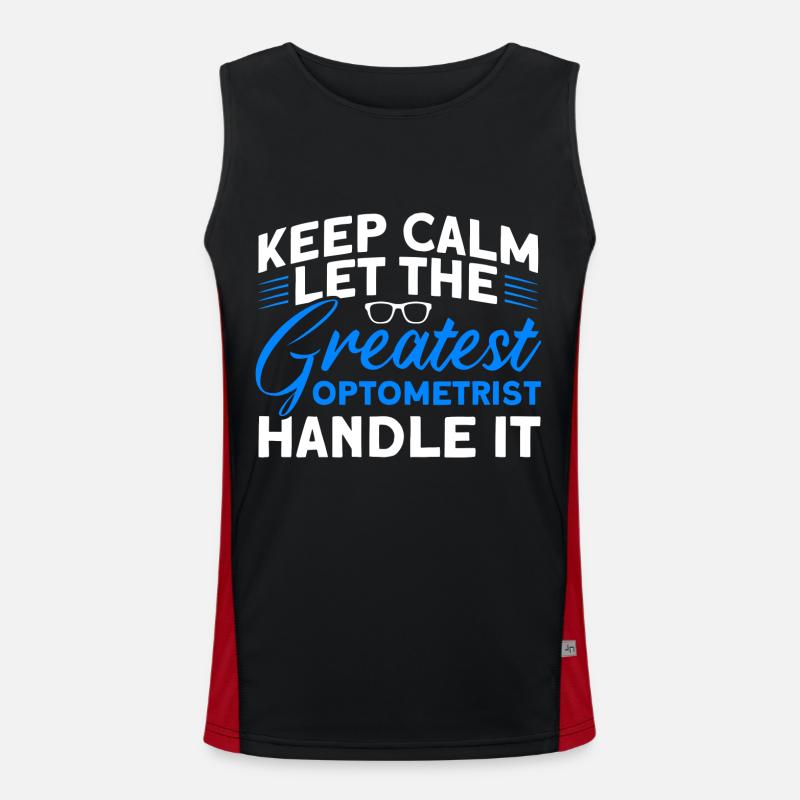 Augenarzt Optometrie Augenoptiker Optiker Funktionelles Kontrast-Tank Top für Männer 