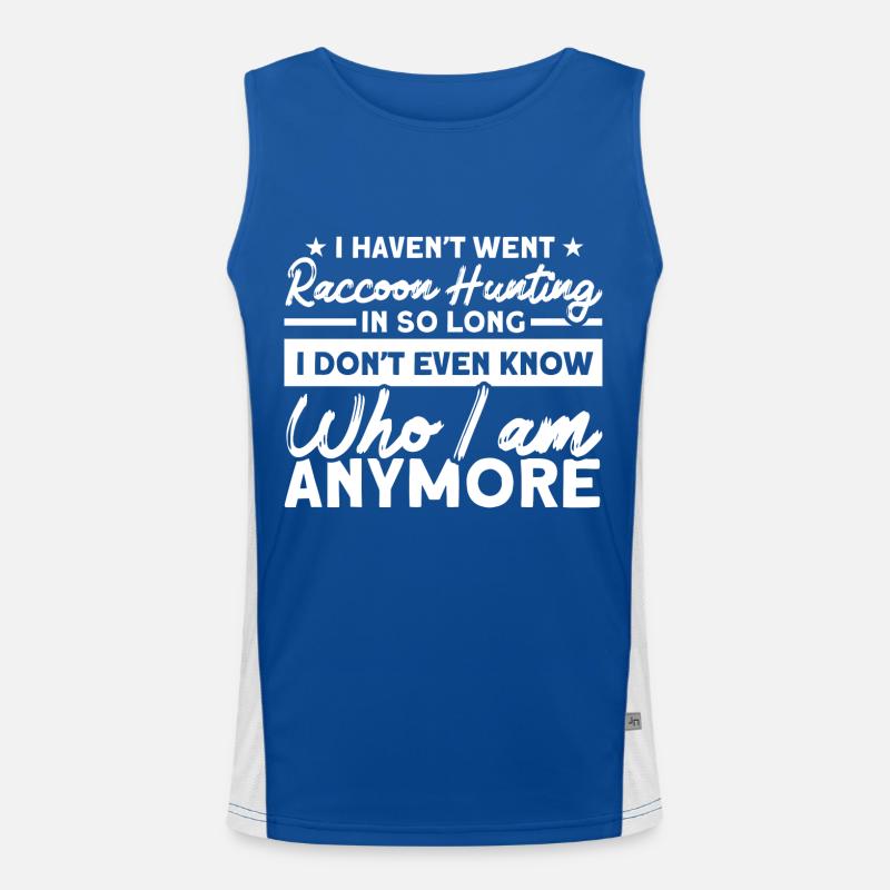 Retro Waschbär Jagd Waschbär Jäger Jagdurlaub Funktionelles Kontrast-Tank Top für Männer 