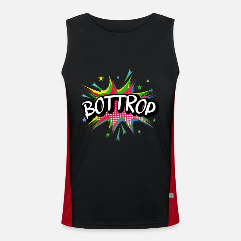 Bottrop Deutschland Stadt Pop Art Comic Kunst Funktionelles Kontrast-Tank Top für Männer 