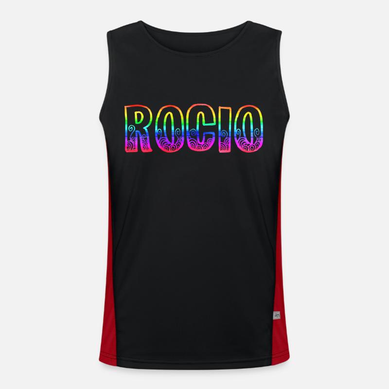 rocio rs rainbow - Men's Functional Contrast Tank Top - black/red