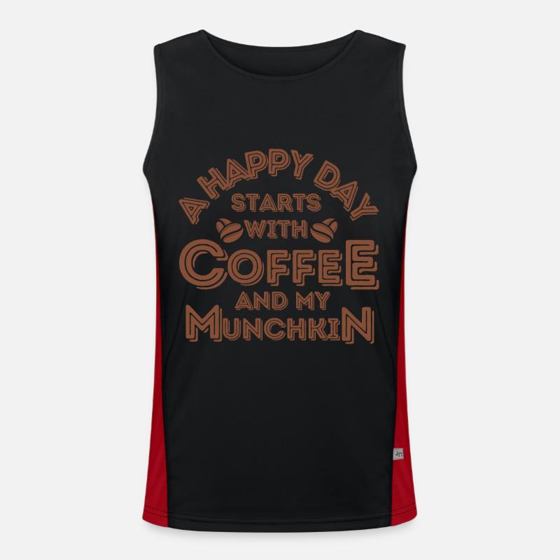 Munchkin Katze Kaffee Cafe Funktionelles Kontrast-Tank Top für Männer 