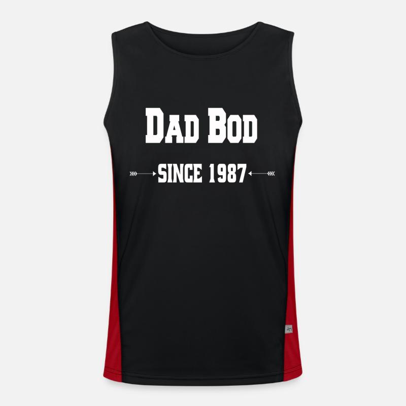 Dad Bod since 1987 - Men's Functional Contrast Tank Top  - black/red