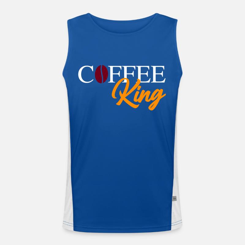Coffee King mit Bohne Funktionelles Kontrast-Tank Top für Männer 
