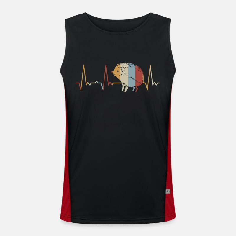 Herzschlag Igel Funktionelles Kontrast-Tank Top für Männer 