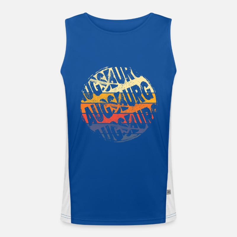Augsburg Germany City Vintage Retro Skyline Men's Functional Contrast Tank Top 