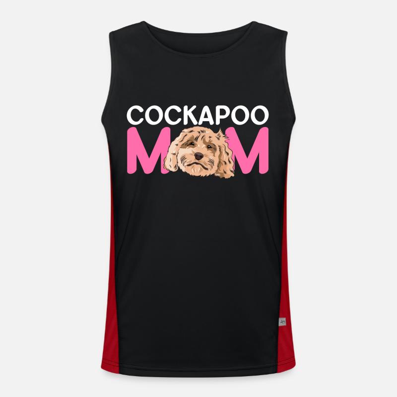 Cockapoo Dog - Men's Functional Contrast Tank Top  - black/red