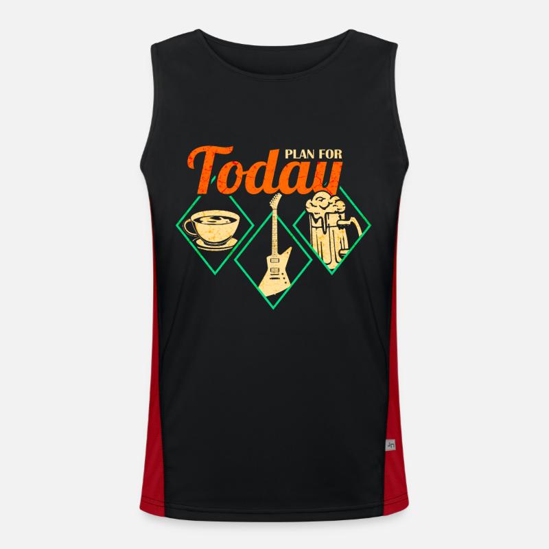 Rock and Roll und Bier Funktionelles Kontrast-Tank Top für Männer 