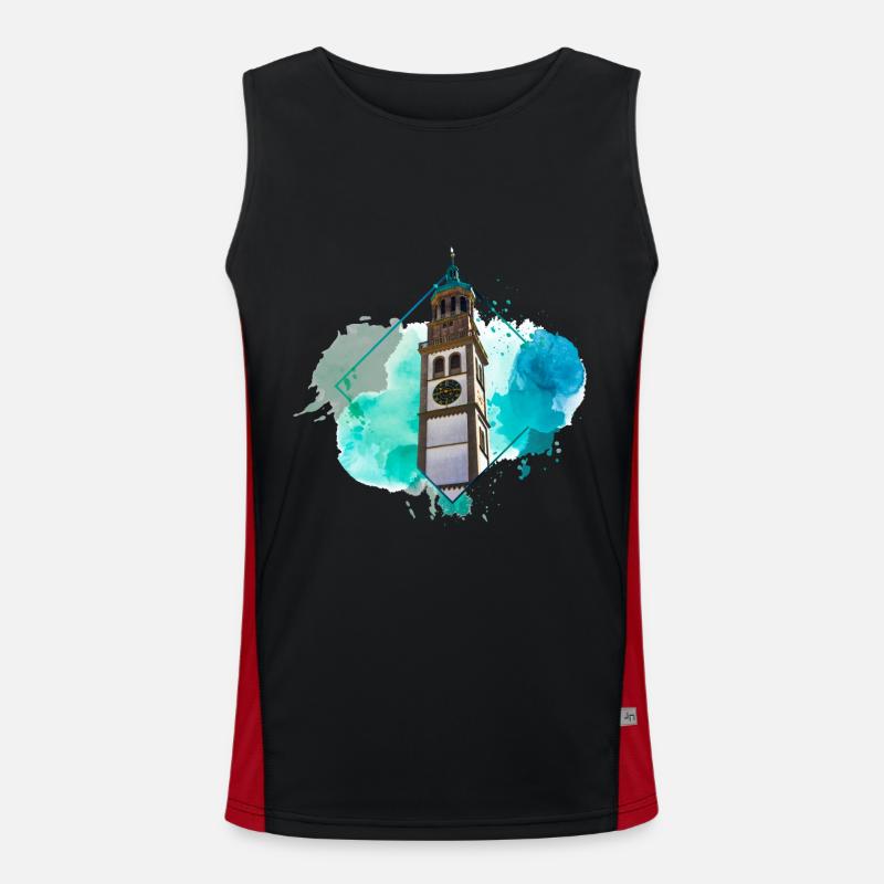 Augsburg Germany City Skyline Splash Colorful Men's Functional Contrast Tank Top 