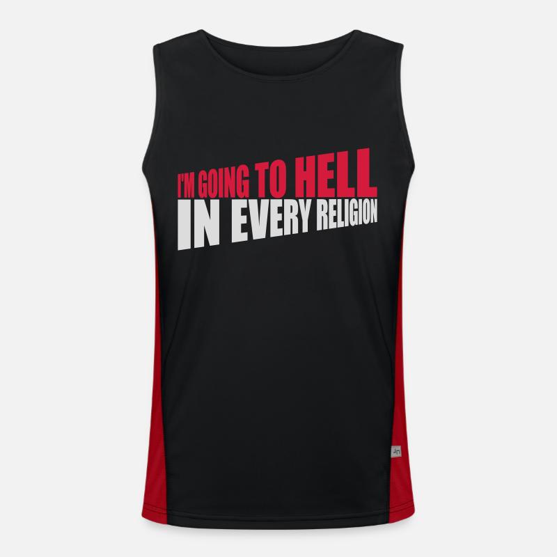 in going to hell - Men's Functional Contrast Tank Top  - black/red