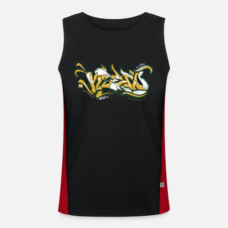 Graffiti-Stile Funktionelles Kontrast-Tank Top für Männer 