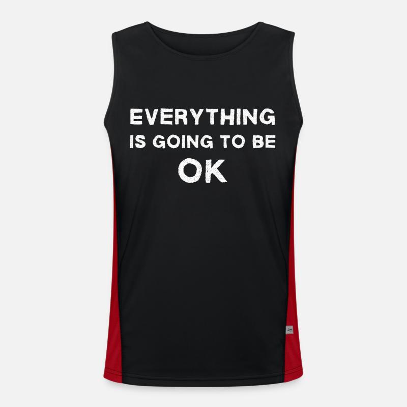 Everything is Going to be OK - Men's Functional Contrast Tank Top  - black/red