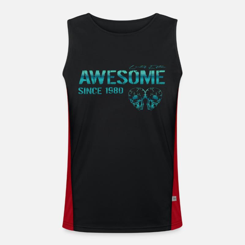 Awesome since 1980 Geschenk Funktionelles Kontrast-Tank Top für Männer 