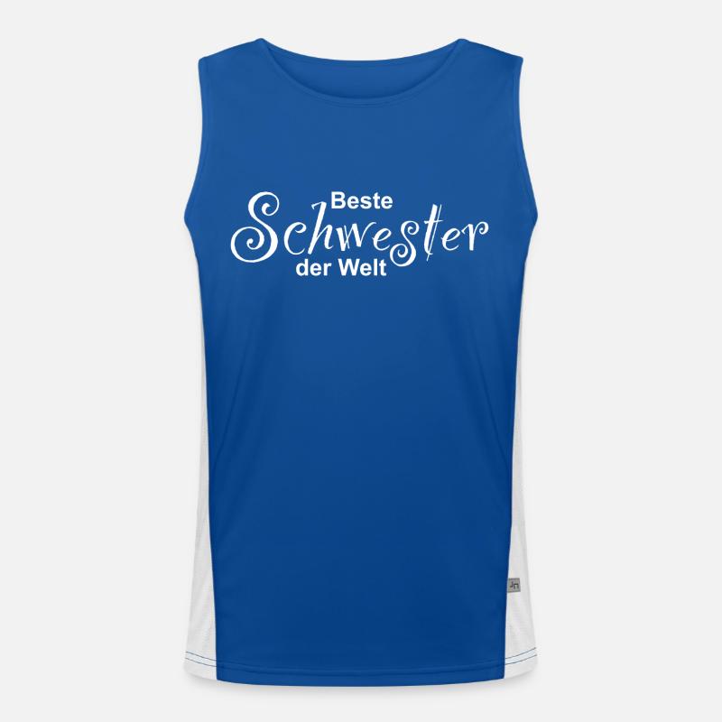 Beste Schwester der Welt Design Funktionelles Kontrast-Tank Top für Männer 