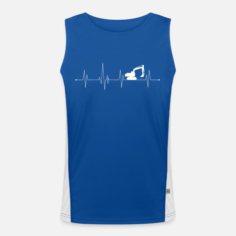 Excavator heartbeat Men's Functional Contrast Tank Top 