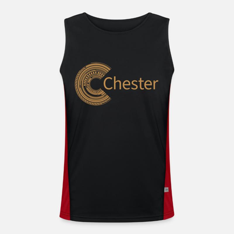For Chester - Men's Functional Contrast Tank Top - black/red