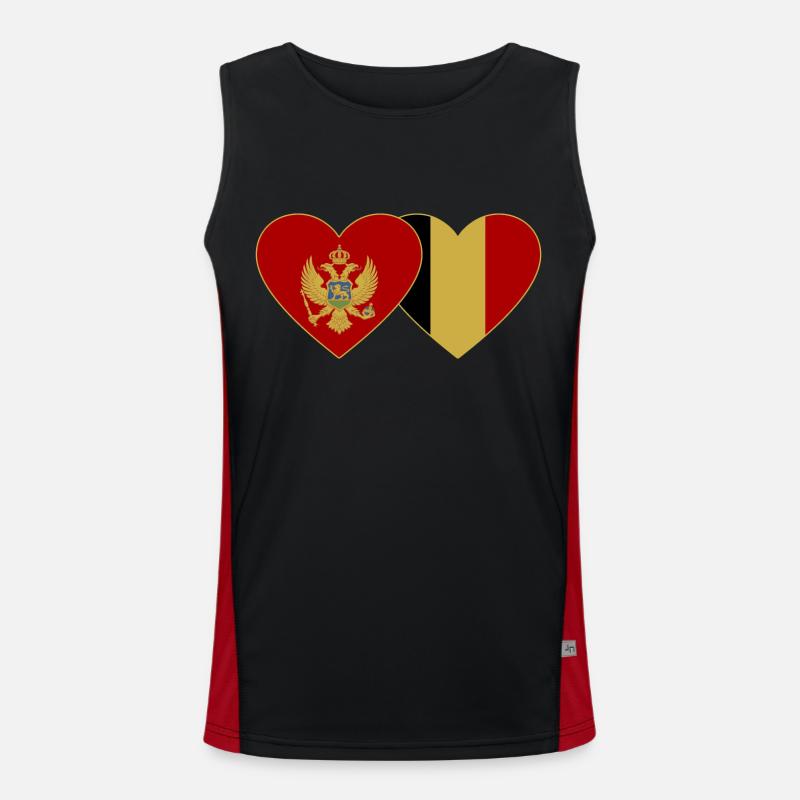 Monténégro Drapeau de la Belgique Débardeur respirant contrasté Homme 