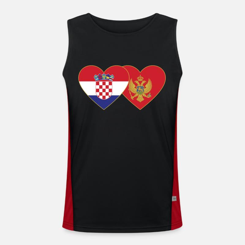 Croatie Monténégro Drapeau Débardeur respirant contrasté Homme 