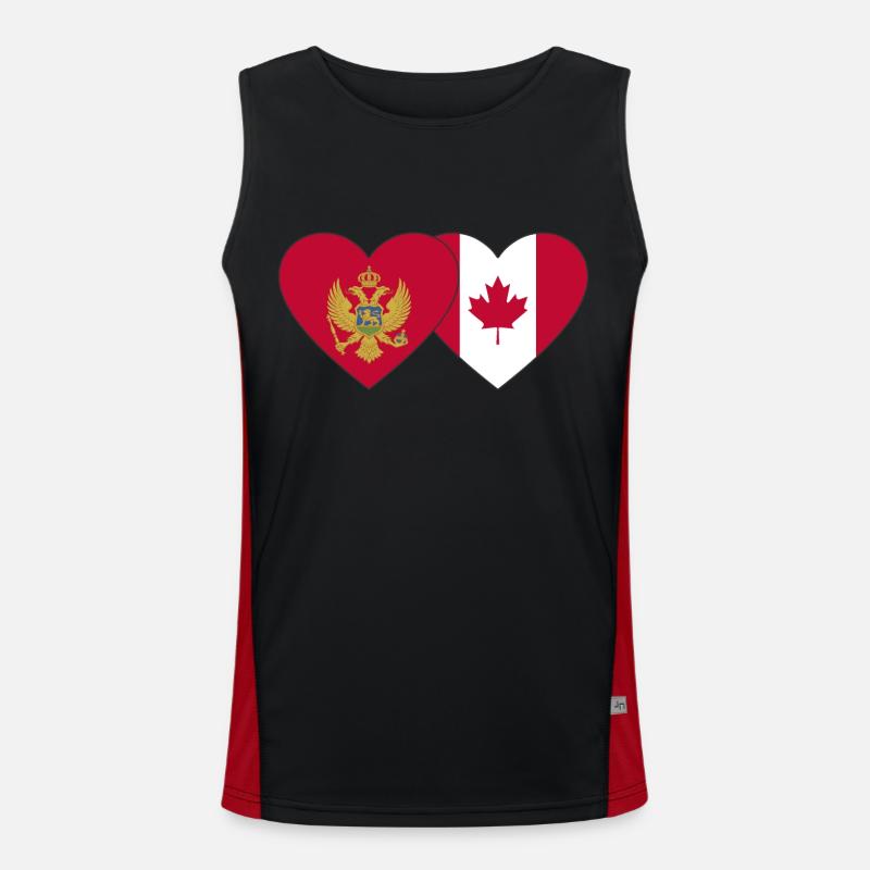 Montenegro Canada flag Men's Functional Contrast Tank Top 