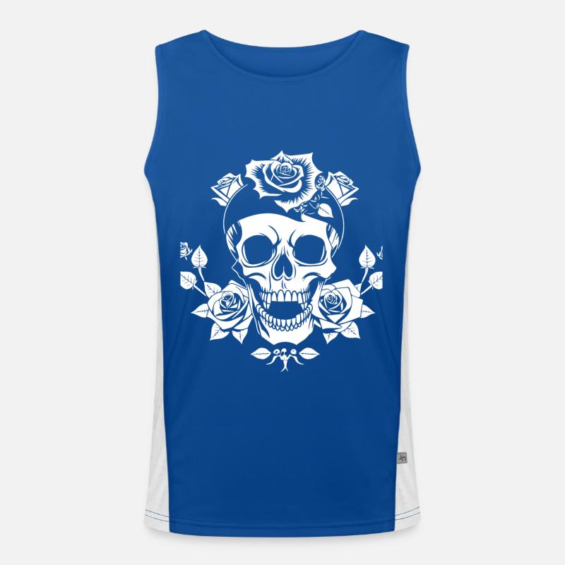 Horror Schädel Schädel Kunst Schädel Gothic Heavy Metal Funktionelles Kontrast-Tank Top für Männer 