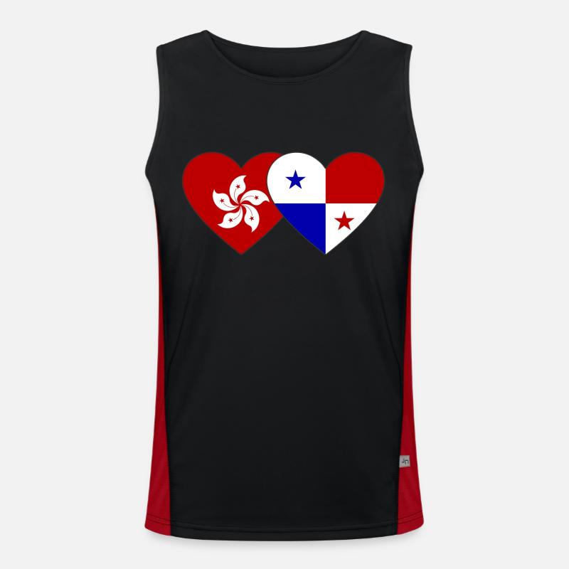 Drapeau du Panama à Hong Kong Débardeur respirant contrasté Homme 