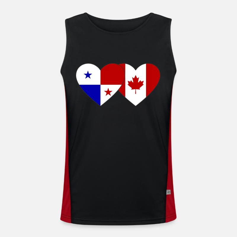 Panama Canada Flag Men's Functional Contrast Tank Top 
