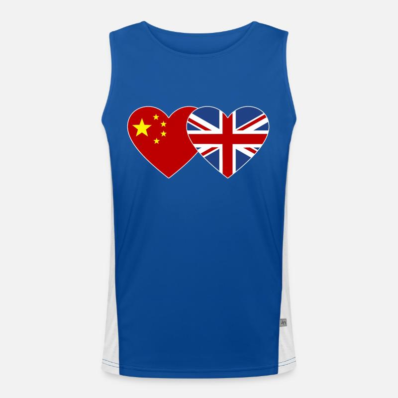 Chine Angleterre Drapeau du cœur Débardeur respirant contrasté Homme 