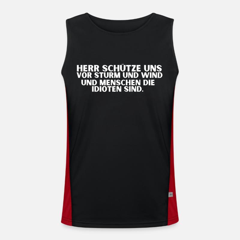 Herr schütze uns vor Sturm und Wind Funktionelles Kontrast-Tank Top für Männer 