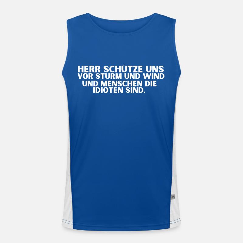 Herr schütze uns vor Sturm und Wind Funktionelles Kontrast-Tank Top für Männer 