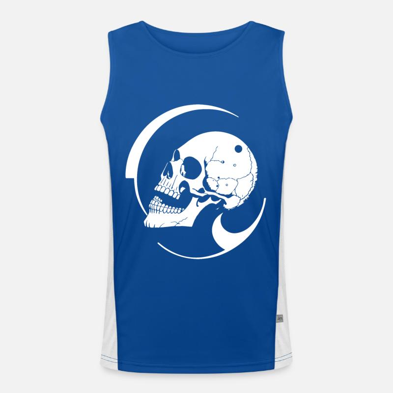 Horror Schädel Schädel Kunst Schädel Gothic Heavy Metal Funktionelles Kontrast-Tank Top für Männer 