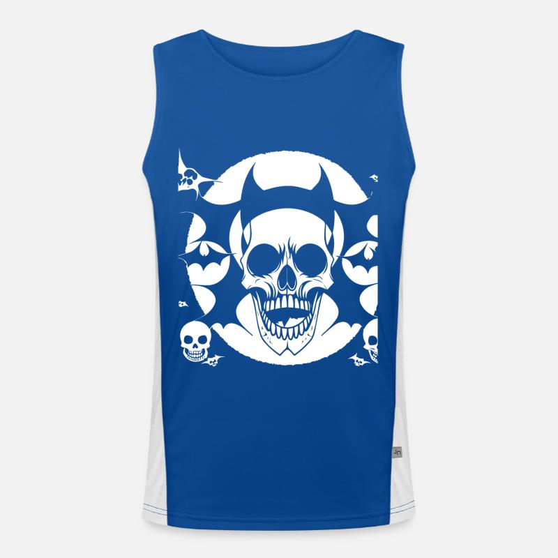 Horror Schädel Schädel Kunst Schädel Gothic Heavy Metal Funktionelles Kontrast-Tank Top für Männer 